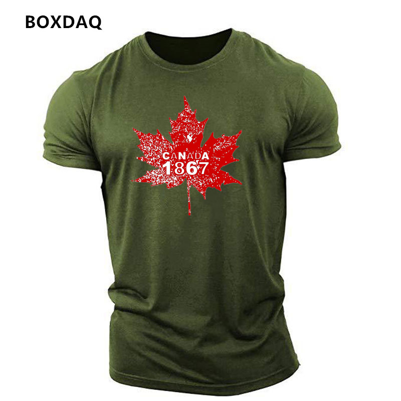 Street Fashion Canada - Kaus Pria Pola Daun Maple Kanada