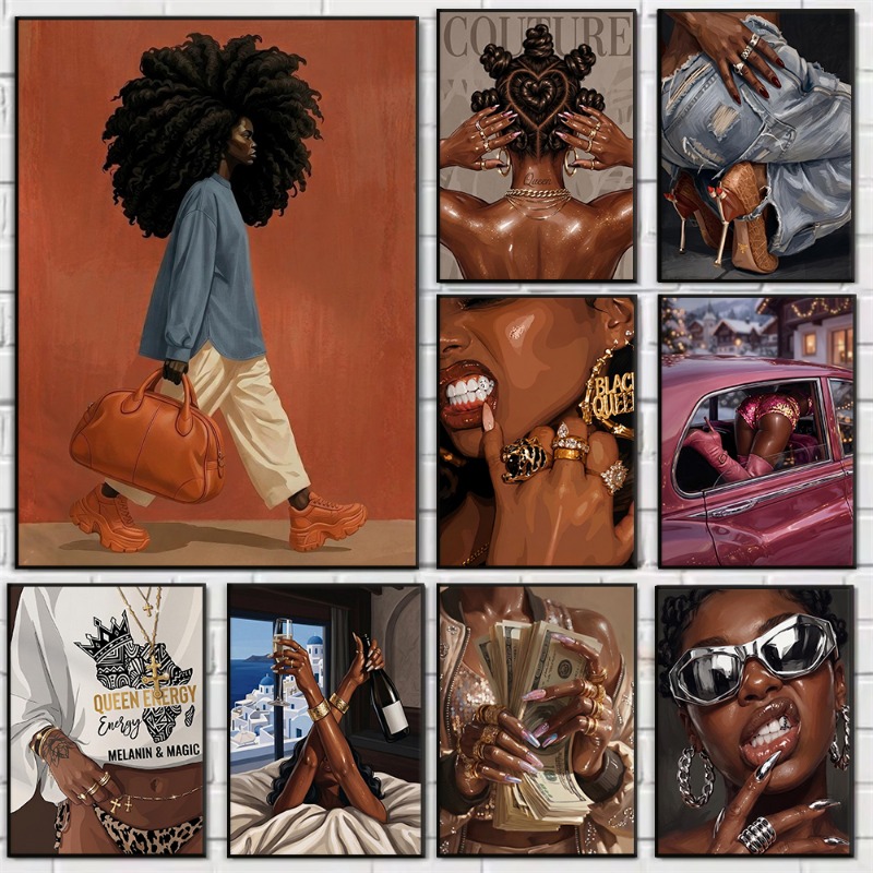 Queen Street Fashion - Poster Gadis Kulit Hitam Bergaya Hip-hop