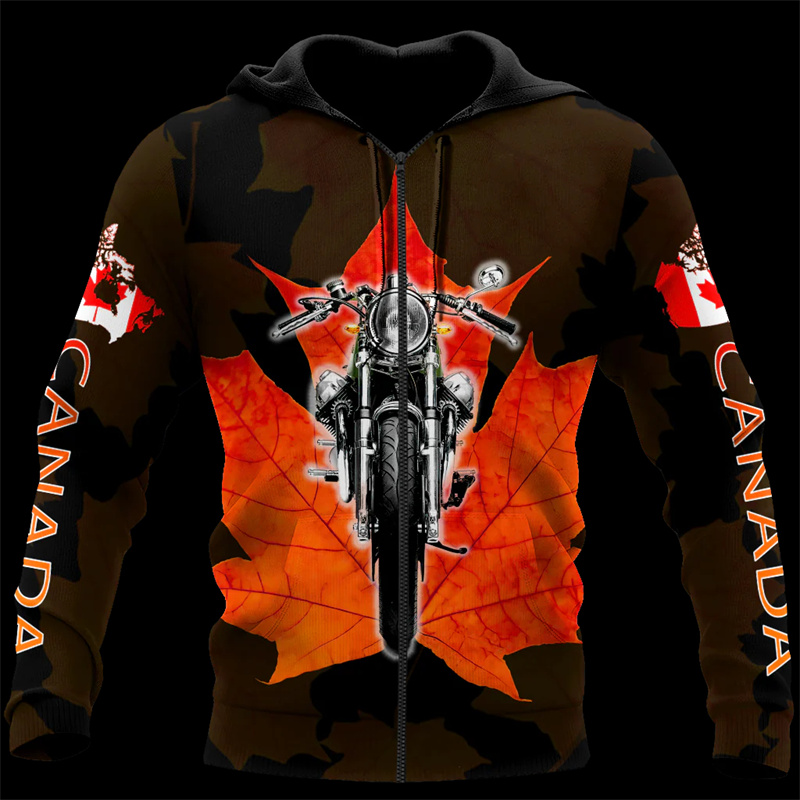 Street Fashion Canada - Hoodie gambar daun Maple Kanada Pria