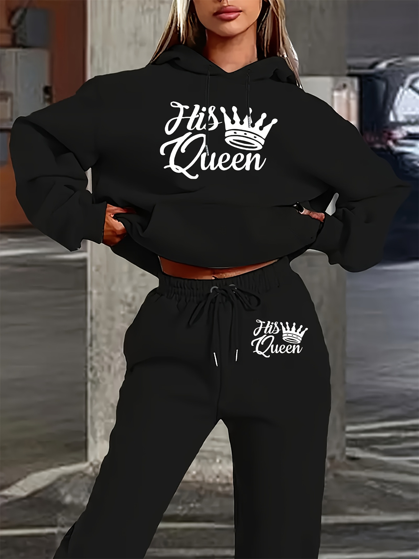 Queen Street Fashion - Set Hoodie Musim Gugur/Dingin Wanita +