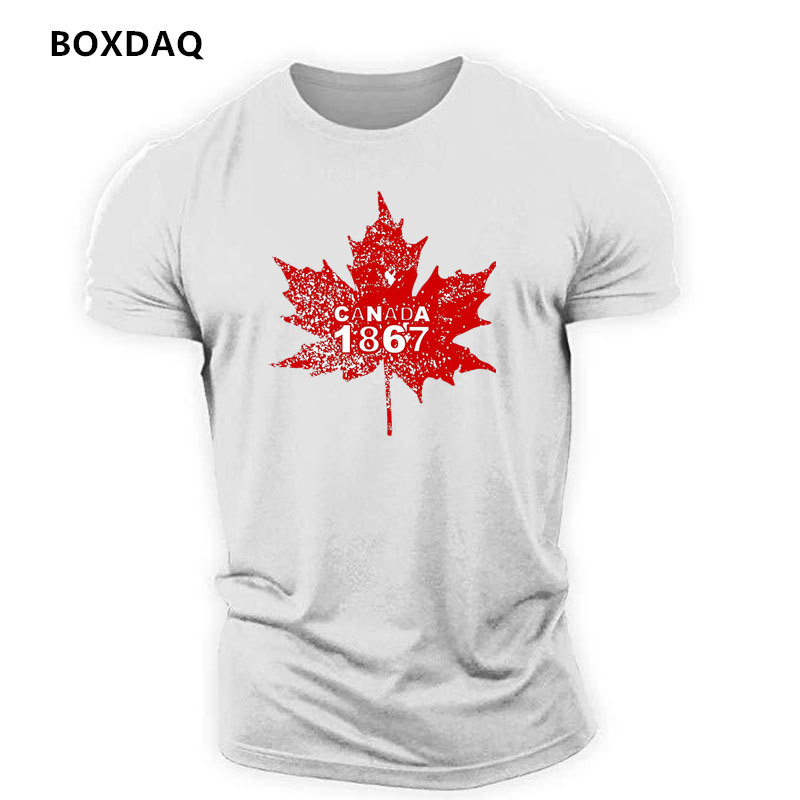 Kaus Pria Pola Daun Maple Kana - Street Fashion Canada ulasan dan harga