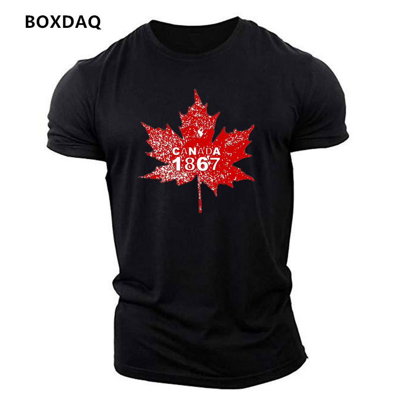 Kaus Pria Pola Daun Maple Kana - Street Fashion Canada ulasan dan harga