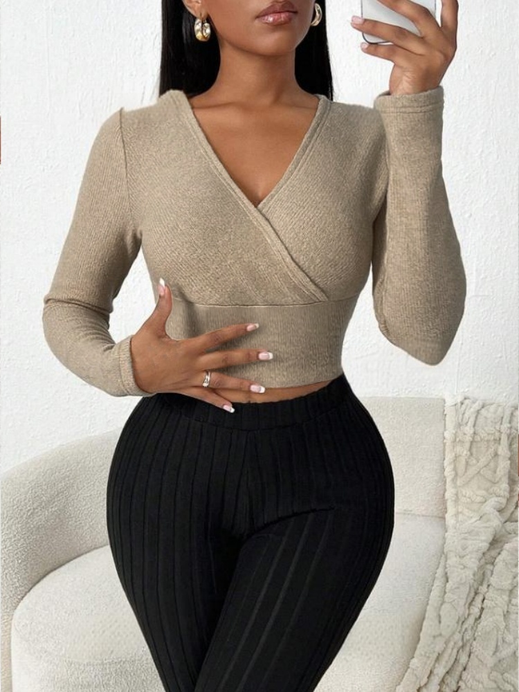Atasan Crop Lengan Panjang Wan - Street Fashion Y2K ulasan dan harga